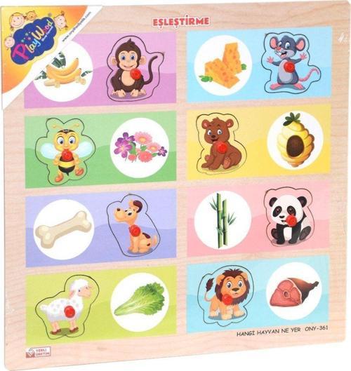 ONY-360-361 Onyıl, Ahşap Tutmalı Eşleştirme - Hangi Hayvan Ne Yer