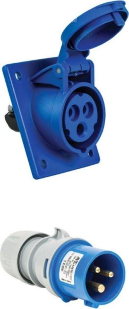 Tekne Karavan Eğik Priz Fiş Takımı 3X16 Amper 2'Li Set