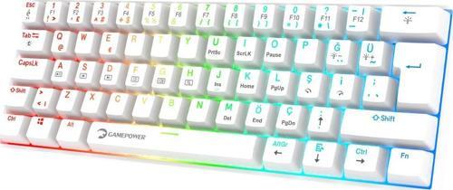 Lyra 60M RGB TKL Blue Switch Kablolu Klavye - Beyaz