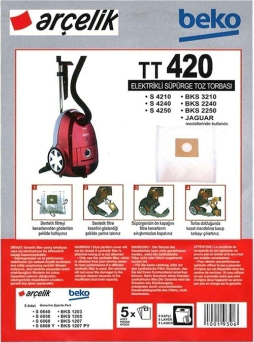 Arçelik Trb 3982 A 800 W Süpürge Toz Torbası 20 Adet