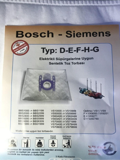 Siemens Profilo Uyumlu Bez Torbası