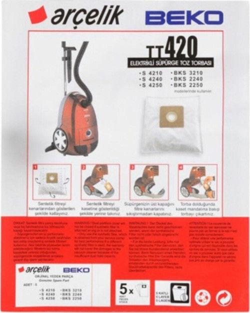 S 4240 C Süpürge Toz Torbası Bez 20 Adet