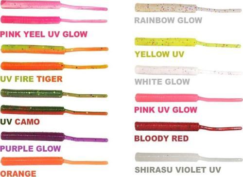 RYUJI TINY WORM TPR 5CM, 18AD YAPAY SUNİ YEM White Glow