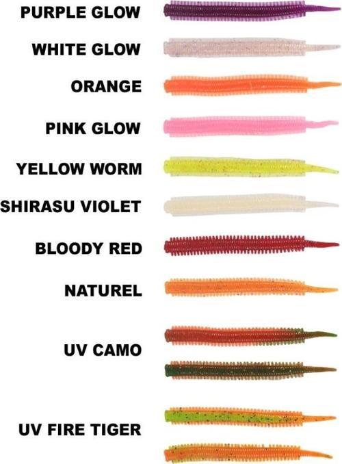 RYUJI JELLY WORM TPR 7.5CM, 20AD YAPAY SUNİ YEM  Fire Tiger
