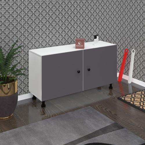 ayakkabılık merkub3 gribyz 53*100*32 kapaklı 3 raflı 15 çift ayakkabı kapasitesi
