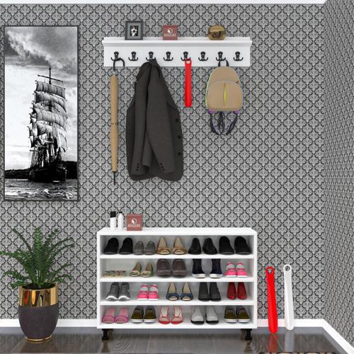 ayakkabılık fotin4 byz 68*100*30 kapaksız 4 raflı 20 çift ayakkabı kapasitesi