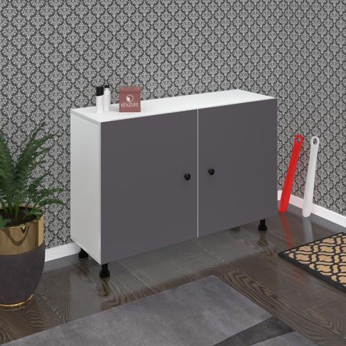 ayakkabılık merkub4 gribyz 68*100*32 kapaklı 4 raflı 20 çift ayakkabı kapasitesi