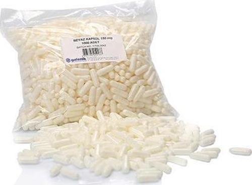Beyaz Jelatin Kapsül 150 mg No: 2 - 1000 Adet ( Midede Çözünen )