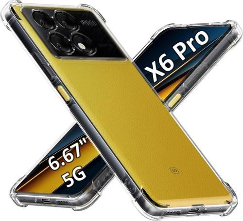 Xiaomi Poco X6 Pro Uyumlu Darbe Önleyici Sararmaya Dayanıklı Airbag Korumalı Ultra Slim TPU Şeffaf Silikon Kılıf