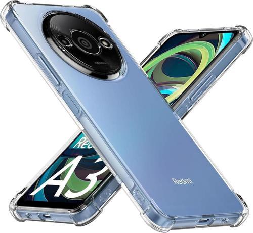 Xiaomi Redmi A3 Uyumlu Darbe Önleyici Sararmaya Dayanıklı Airbag Korumalı Ultra Slim TPU Şeffaf Silikon Kılıf
