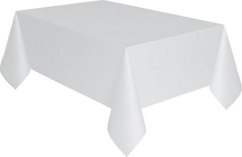 Plastik Naylon Su Geçirmez Parti Piknik Renkli Masa Örtüsü - 120x180 Cm. - Beyaz - 1 Adet