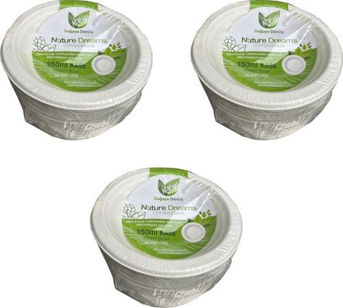 Nature Ekolojik Karton Kağıt Tek Kullanımlık Çorba Kasesi - 400 cc - 50 Adetlik 3 Paket