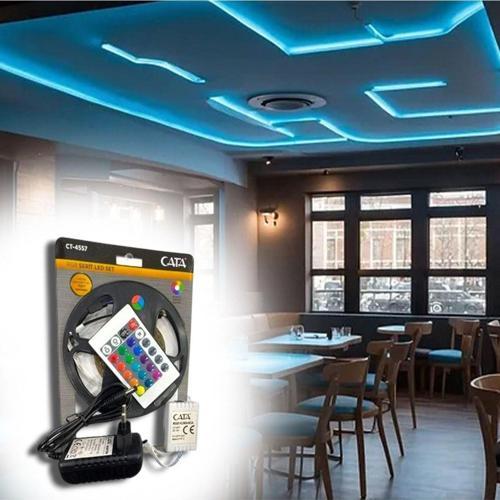 Ct-4557 Rgb Şerit Led Seti (5 Metre Rgb Led Trafo Rgb Kumanda)