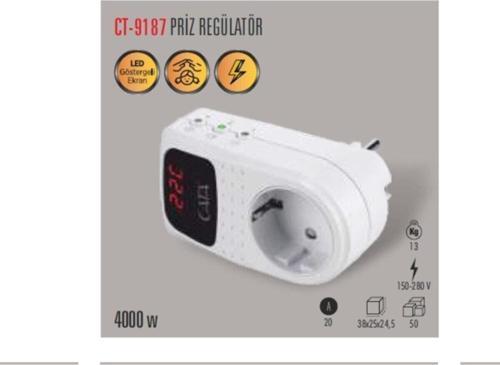 Ct-9187 Priz Regülatör(150-280V-4000W)