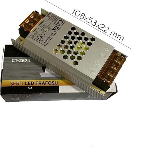 Slim Metal Kasa Adaptör 12V 5A Ct-2674