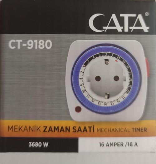 Ct-9180 Zaman Ayarlı Priz Mekanik Ayarlanabilir Timer Saati ( )