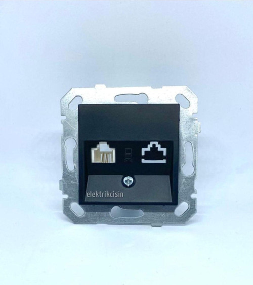 Byobu Siyah Tekli Data Prizi (Rj45) (Cat6) (Çerçeve Hariç) 1 Adet