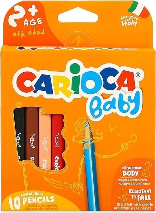 Çocuk Carioca Baby Jumbo Üçgen Kuru Boya Kalemi 10'lu