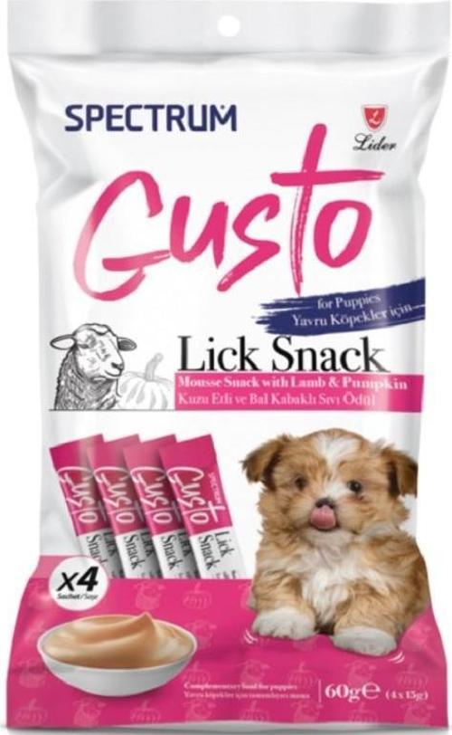 Gusto Lick Snack Kuzu Etli ve Bal Kabaklı Yavru Köpek Sıvı Ödül Maması 60 gr