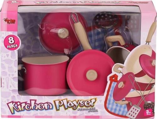 Emaye Tencere Seti 8 Parça Çocuklar İçin Sağlıklı Mutfak Seti