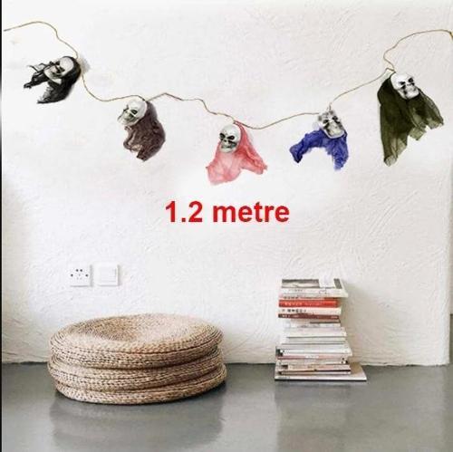 Çocuk İp Üzeri 5 Adet Kuru Kafa Asmalı Süs 1.2 Metre