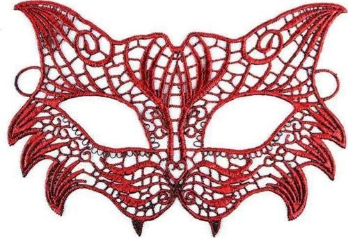 Kırmızı Dantel Masquerade Maskesi 8 No