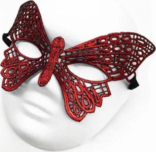 Kırmızı Dantel Masquerade Maskesi 7 No