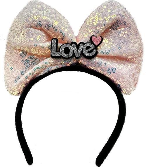 Çocuk Led Işıklı 3 Farklı Fonksiyonda Yanan Toz Pembe Fiyonk Taç 20X17 cm