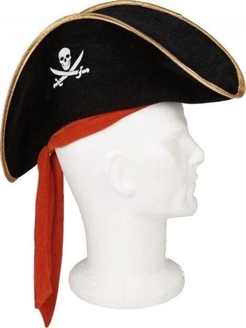 Çocuk Boy Kadife Jack Sparrow Denizci Korsan Şapkası 45x16 cm Eğlenceli Kostüm Şapkası