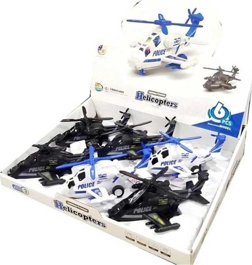 Sürtmeli Sesli Işıklı Polis Helikopteri Çocuklar İçin Eğitici Oyun