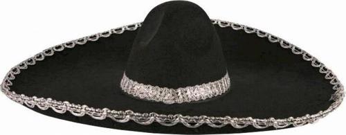 Sombrero Meksika Şapkası Mariachi Gümüş Şeritli Yetişkin ve Çocuk Uyumlu