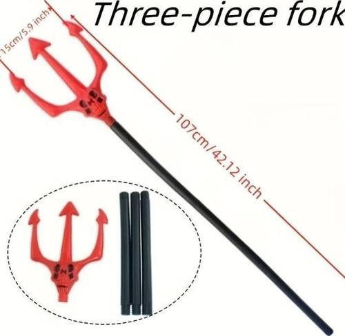 Çocuk Kırmızı Renk Halloween Cadılar Bayramı Çatal 107 cm