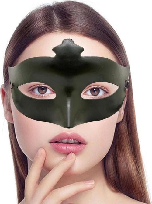 Çocuk Haki Yeşil Renk Masquerade Kostüm Partisi Venedik Balo Maskesi
