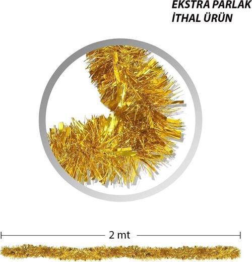Çocuk Parti İçin Sim Süs 2 Metre Uzunluk 6 cm Genişlik Altın Renk İthal