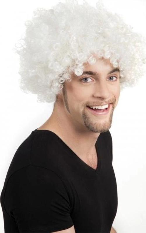Çocuk Beyaz Renk Kıvırcık Afro Bonus Peruk