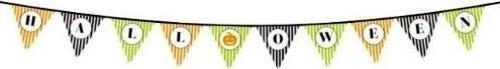 Çocuk Cadılar Bayramı Kabak Temalı Halloween Yazılı Banner Süs Flama 3 Metre