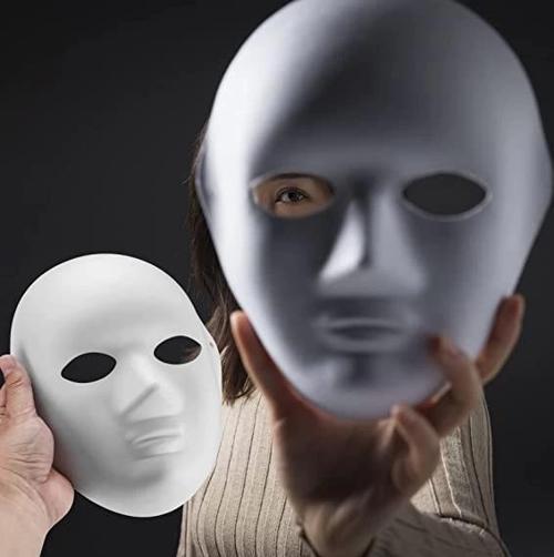 Beyaz Renk Boyanabilir Anonim Tam Yüz Cosplay Maske Çocuklar İçin Yaratıcı Tasarım