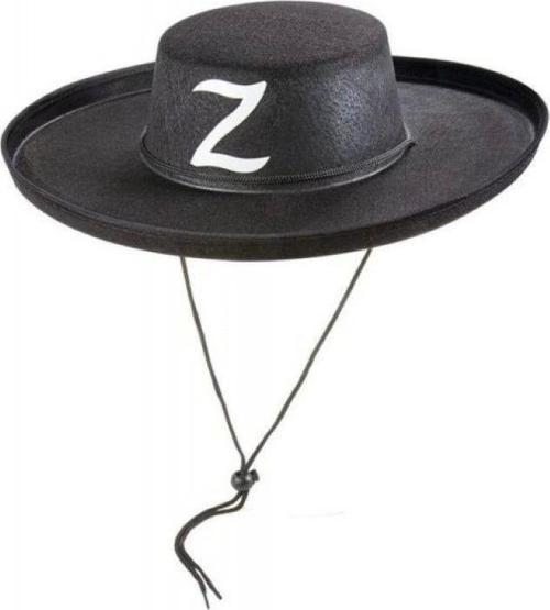 Yetişkin Boy Bağcıklı Zorro Şapkası Z Logolu Şık Aksesuar