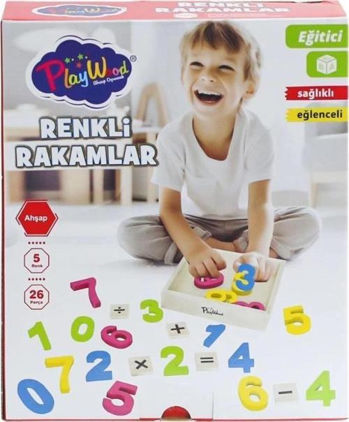 Çocuk ONY-401 Ahşap Renkli Rakamlar 26 Parça -Onyıl Oyuncak