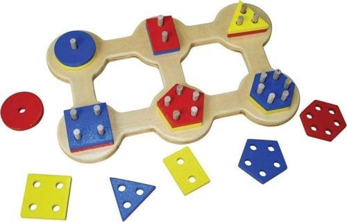 Altılı Geometrik Sök Tak - Çocuklar İçin Eğitici Geometrik Sök Tak Oyunu