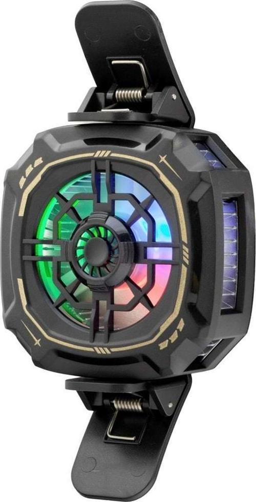 Telefon Buz Soğutucu Fan Mıknatıs Ve Klips Rgb Siyah HDX4381