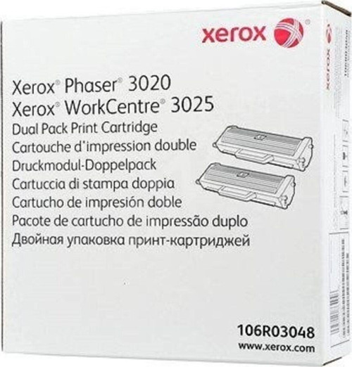 106R03048 Phaser 3020 / Wc3025 Dual Pack Toner 3000 Paper