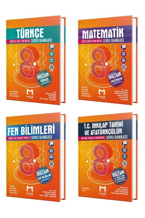Mozaik 8. Sınıf Lgs Türkçe Matematik Fen Inkılap Soru Seti 4 Kitap Yeni 2023