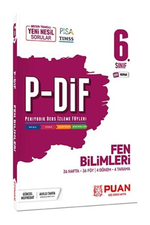 6. Sınıf Fen Bilimleri P-Dif Periyodik Ders Izleme Föyleri Yayınları