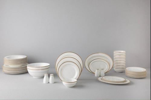 Crown Gold 60 Parça 12 Kişilik Bone China Yemek Takımı