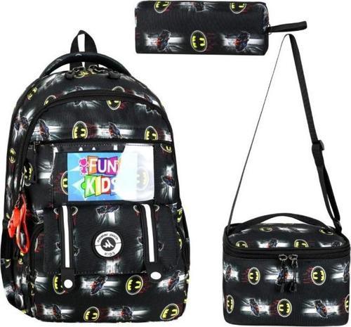 İlkokul Çantası 3'lü Set 42*30 Cm Beslenme Çantası Kalem Kutusu Ortopedik Sırt Su İtici Kumaş