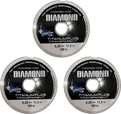 3 adet Bauer Titanium Plus 0.28 mm 100 mt Makara Misina - Renk: Füme 11,04 kg