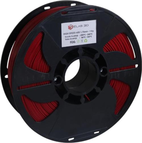 Elas Hyper ABS Filament Kırmızı 1.75 MM 1Kg