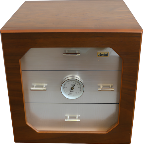 Chianti Deluxe Walnut & Aluminium Sedir Humidor Puro Kutusu