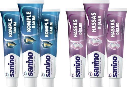 Diş Macunu 75 ml Hassas Dişler ve Komple Bakım 6 lı Karma Paket